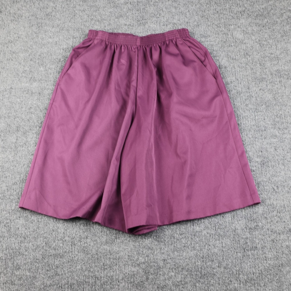 Alfred‎ Dunner Shorts Womens 8 Purple Elastic Waist Pockets Pull On Made in USA